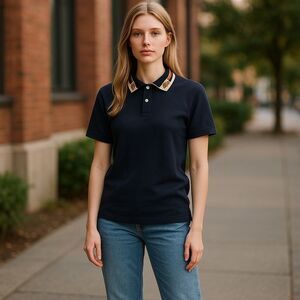 COTTON POLO WITH WEB AND FELINE HEAD Unisex